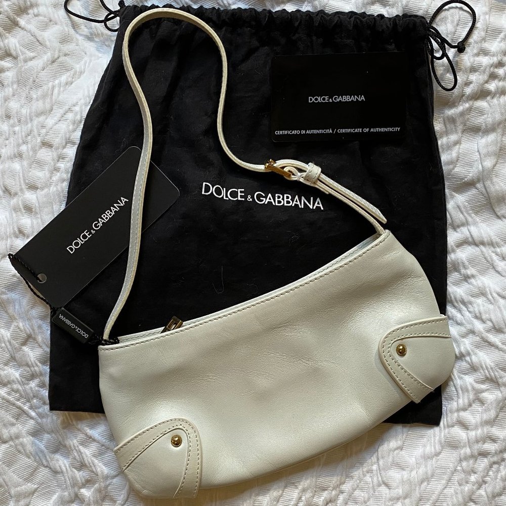DOLCE & GABBANA white leather mini shoulder bag - Picture 2 of 14